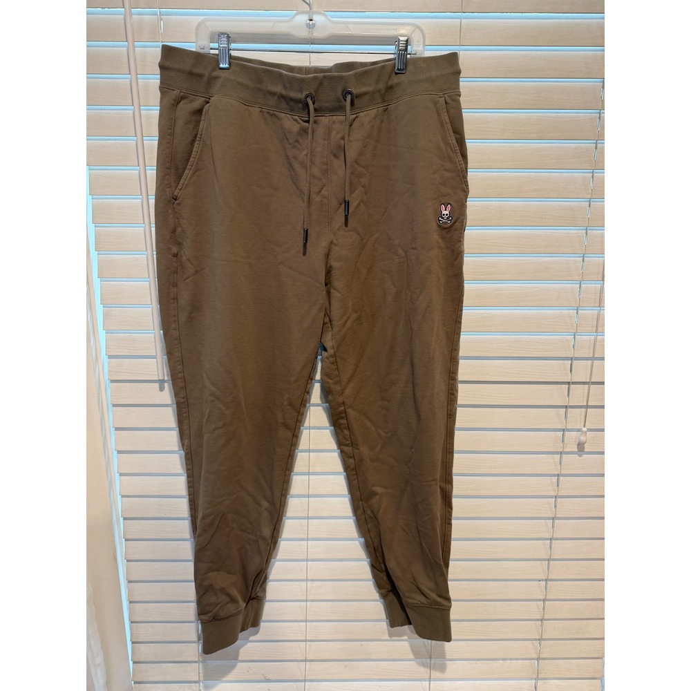Psycho Bunny Mens Brown Cotton‎ Jogger Sweatpants XXL Logo Tapered Lounge Pants